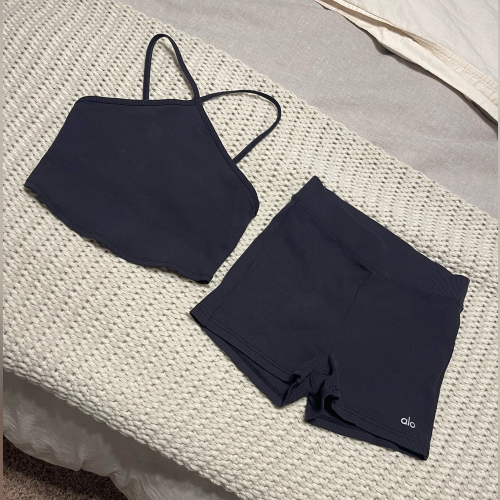 ALO Yoga Navy Blue Set